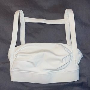 Aoxjox white sports bra, open back